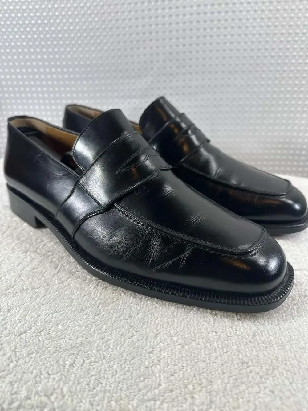 Caporicci Black Leather Penny Loafers Made in Italy